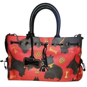 Dooney & Bourke Red Scottie Dog Print Satchel